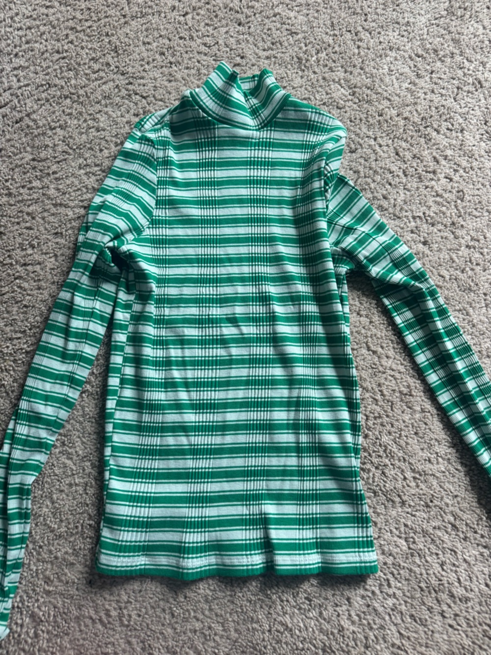 PINK Victoria's Secret Green Striped Long Sleeve Tee